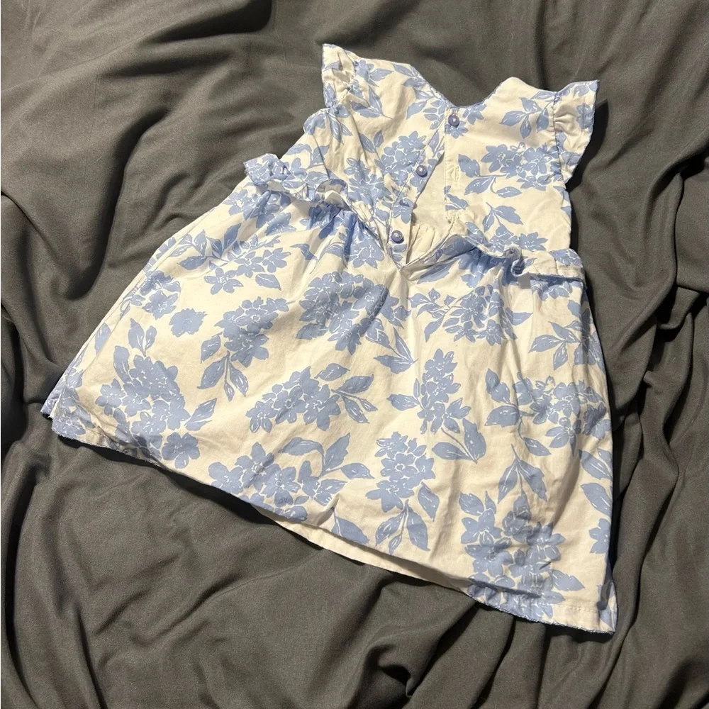 Carter's Blue and White Ruffled‎ Pleated Sundress